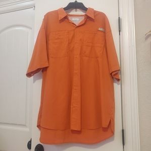 Columbia PFG Orange Button-up